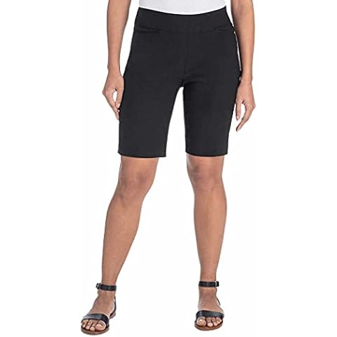 Hilary Radley Women's Stripes Bermuda Short (Black, Large) Cover