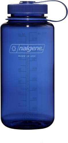 Image of Nalgene 32 oz Wide Mouth Water Bottle | BPA-Free, Durable & Leak Proof, Lightweight Bottle for Hiking & Gym, Work & Travel, Denim (Pack of 6)