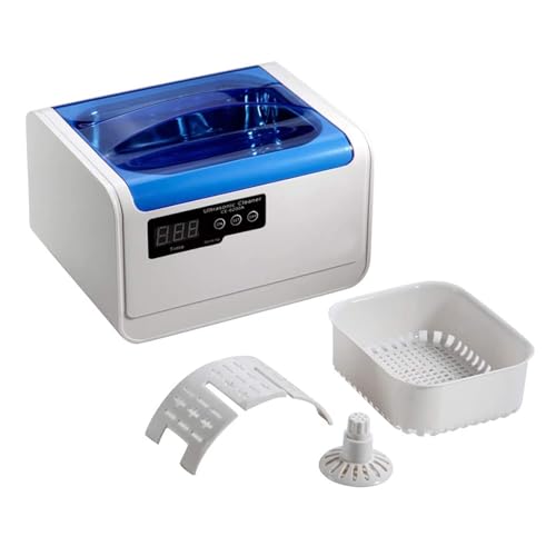 Image of LPLYAA Ultrasonic Cleaner, 1.4 L Jewelry Washer, Dental Shock Machine with Cleaning Basket, Ultrasonic Bath 70 W, for Jewelry Silver Rings Necklace Dentures Glasses Watches Coins Tattoo Tools