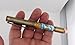 Handmade 45 Caliber themed ballpoint pen. Brass trim. Orange, blue and white acrylic. Clicks to open.