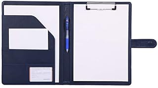 Clipboard Folder Clipboard A4 Folder Portfolio for Standard Letter Size A4 Writing Pad Legal Pads, Faux Leather with Inside Pocket,Office Organiser Conference Folder (Blue)