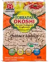 Torrada Orgânica de Arroz Integral com Quinoa e Linhaça, Sem Glúten