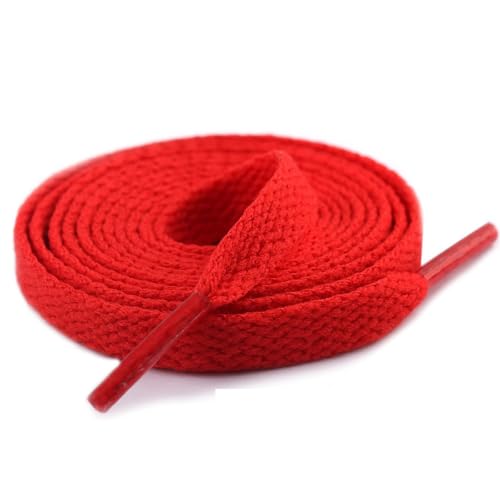 HQ-CLOUD Lacets Chaussures de Sport Plats et Larges 120 x 0.8 cm - Couleur Au choix (Rouge)