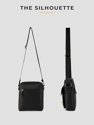 Image of EUME Packsy Sling Bag for Men & Women | Vegan Leather Crossbody Travel Bag | Magnetic Easy Access Pockets | Lightweight 3L Daily Use Bag