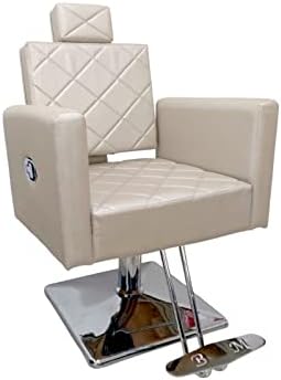 Poltrona Cadeira Reclinável P/Barbeiro Maquiagem Salão (Champanhe...