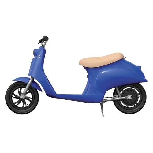 Image of Razor Electric Retro Scooter for Ages 8+, 170 lb Max Weight, Blue, w / 250W Motor, 12.5 inch Tires & 24V Battery, Up to 15 MPH, Pocket Mod - Lightweight Ride On Motorcycle Bike for Young and Teen Riders