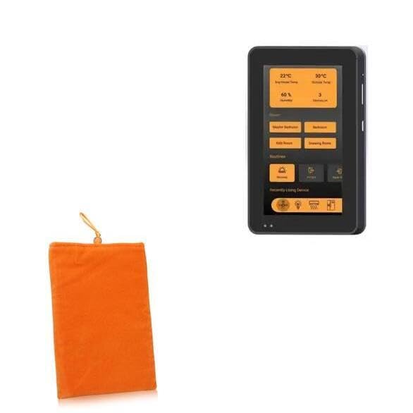 BoxWave Case Compatible with Geekland GK-Q5-POE (5 in) - Velvet Pouch, Soft Velour Fabric Bag Sleeve with Drawstring - Bold Orange