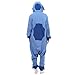 Wishliker Adult Onesie Animal Pajamas Halloween Cosplay Costumes Party Wear Blue S