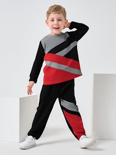 Image of Boy Clothes Plant Camouflage Pants LA Letter Print Top Sweatsuit Fall Boys Outfits Set