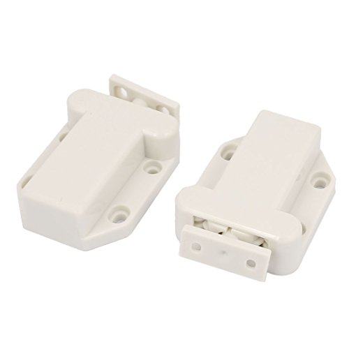 Aexit Cabinet Door Weatherproofing Non-Magnetic Touch Latch Push Catch Window Insulation Kits White 2PCS