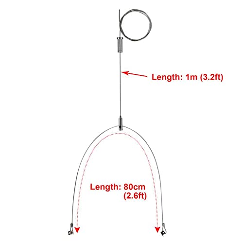 Ottff 4 Set / 8 Pcs Lights Suspension Kit Luminaire Installation Hardware Adjustable Fastener - 3.2Ft Steel Cable Can Trimmed Length - Load 6.6 Ib Per Strip For Aquarium Lights Led Panel Light #TOP5