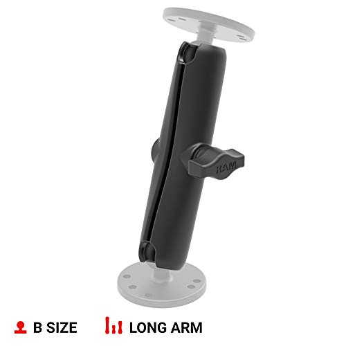 Image of RAM Mounts Long Double Socket Arm for B Size 1 inch Balls | 6 inch marine-grade aluminum connector arm, compatible with B Size 1 inch ball bases
