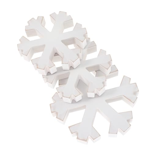 Ornements de flocon de neige en bois de Noël FCXDMY anti-casse pour maison avec enfants