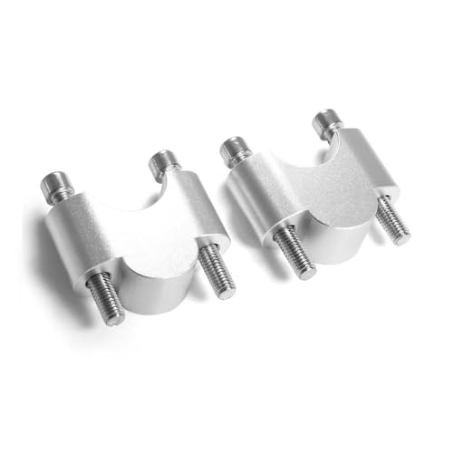 Motorrad Lenker Riser Lenkererhöhung Für Loncin Für VOGE 300/500AC 300/500/650DS 500DSX Drag-Clamp-Adapter Verlängerungsadapter Rückverschiebeadapter Lenkerklemme(Silber,Heighten)