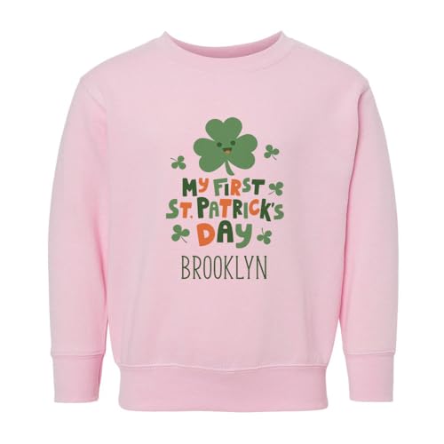 My First St. Patrick's Day Brooklyn Kids Sweatshirt Toddler 5T Pink