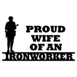 BD USA Proud Wife of an Ironworker Decal, Decal Sticker Vinyl Car Home Truck Window Laptop