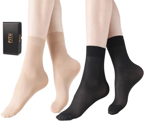 Image of Women's 10-12 Pairs Ankle High Sheer Nylon Socks
