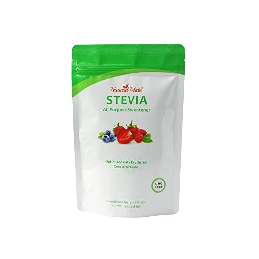 Natural Mate Zero Calorie Sweetener, 16 oz - Organic Stevia Granular Powder Blended with Erythritol - 2:1 Sugar Replacement for Keto, Paleo, Low GI