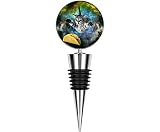 Cute cat Wine and Beverage Bottle Stopper,Stainless Steel Wine Saver,Wine Bottle Cork Used For Gift,