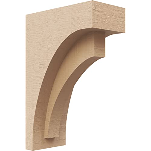 3"W x 6"D x 9"H Classic Rivera Rough Cedar Woodgrain TimberThane Corbel, Primed Tan