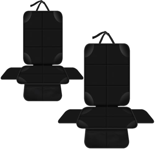 Alfheim 2 Piezas Protector para Asiento Coche Niño, Protectores Coche Cubierta del Bebe Compatible con ISOFIX, Impermeable Antideslizante Protección Lateral Gran Bolsillo de Almacenamiento