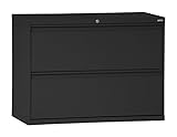Sandusky Lee LF8F422-09 800 Series 2 Drawer Lateral File Cabinet, 19.25' Depth x 28.375' Height x 42' Width, Black
