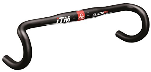 Manubrio in lega da 40 cm ITM Alcor 80 6061 - Manubrio da Strada in Lega, 40 cm, Colore: Nero
