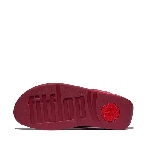 Image of FitFlop Women's Lulu Leather Toepost Redberry 7.5