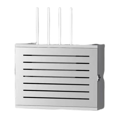 Caja de almacenamiento para enrutador WiFi montada en la pared con estante para televisor, estante para ocultar cables para decoración del hogar (color: negro)