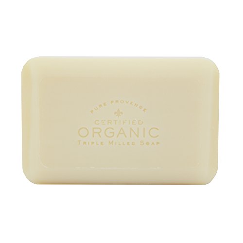 Pure Provence Natural And Organic Triple Milled French Lavender Soap | Organic Shea Butter | Luxury Full-Size Bars | 100% Vegetable Based | Relaxing | 5.3 Oz (150G) Soaps (3 Bars) #TOP4