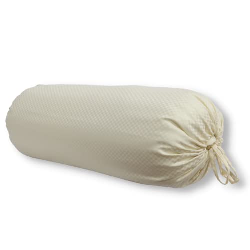 Image of Swayam Set of 2 Microfibre Bolster Cover | 30x30 Inch | Soft Breathable Masnad Cover 200TC | Durable & Washable | Geometric Print Bolster Cover for Diwan, Bed & Sofa - Beige