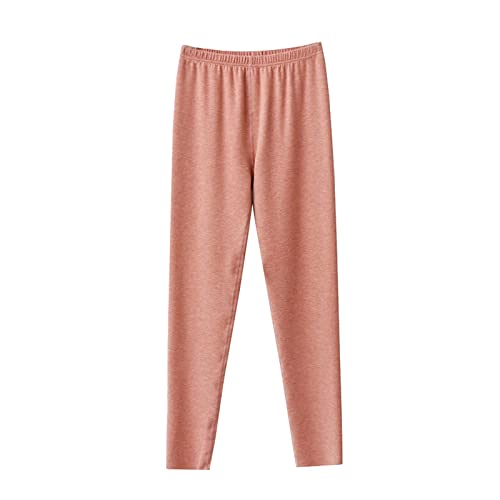 Dsnyu Long Johns Women, Cotton Thermal Pants, Orange Thermal Bottom M
