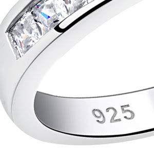Newshe Wedding Bands Eternity Rings For Women Cubic Zirconia Princess 925 Sterling Silver Size 7 #TOP4