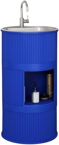 Modern Freestanding Pedestal Bathroom Sink, One Piece Floor Standing Basin, Stylish Indoor/Outdoor Wash Sink for Home, Compact Design, Space-Saving Solution