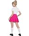 BOOPH Kids Girls Skirt Casual Mini Flare Plain Pleated Skater Uniform Skirts 5-6 Years Rose Red