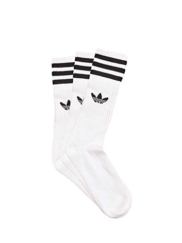 adidas Men's Solid Crew Socks, White/Black, 43 - 46 UK