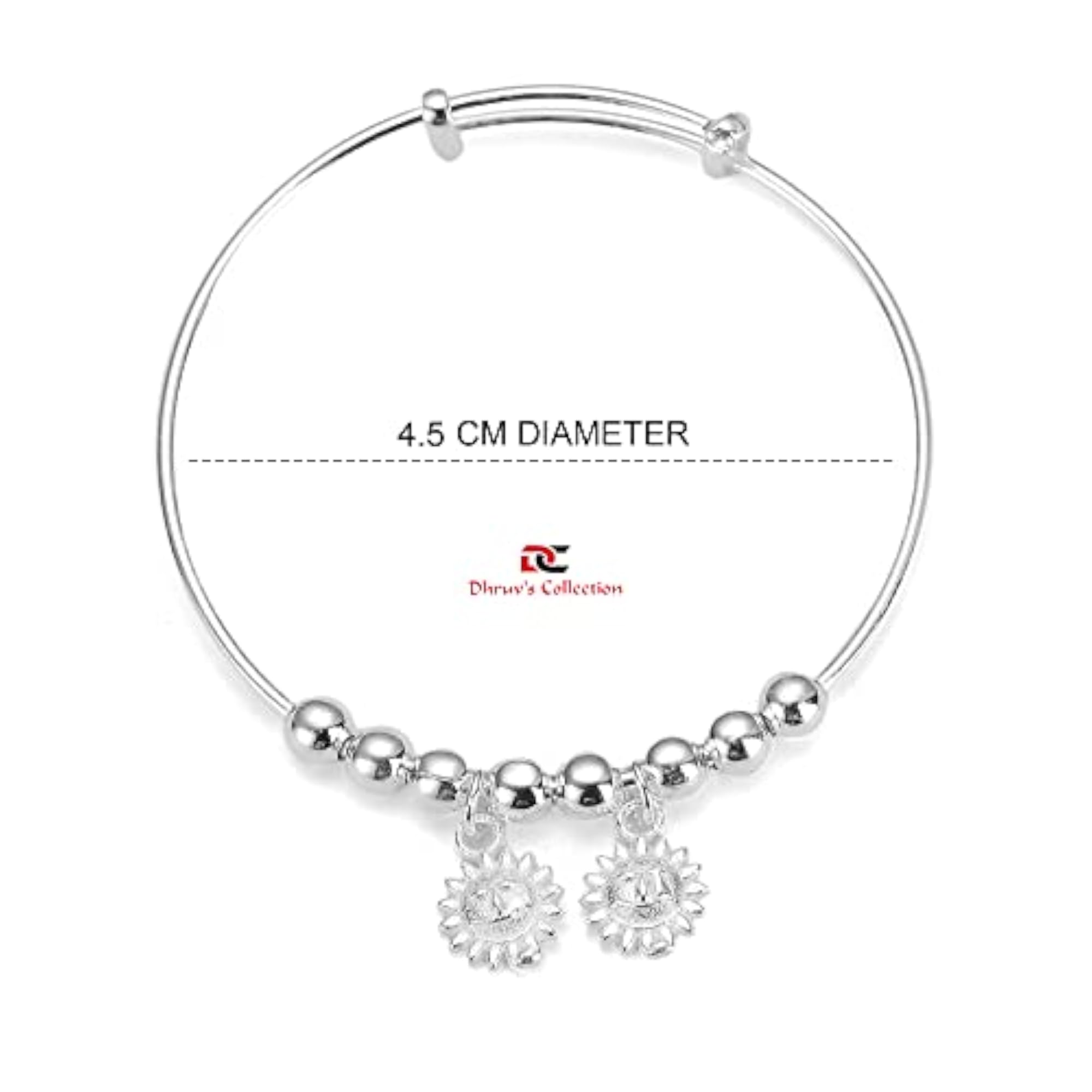 925 Pure Silver Adjustable Baby Bracelet with Charms