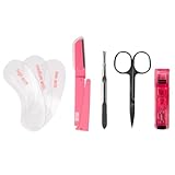 Trim Beauty Tool Lash & Brow Kit, Eyelash Curler, Comb Tweezers, Scissors, Brow Razor, Reusable & Washable Eyebrow Shaping Kit, Removes Ingrown Hairs, Shapes Brows, 7 Piece Set