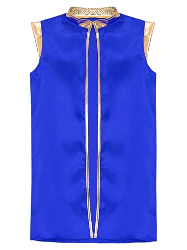 renvena Boys Arabian Prince Vest Halloween Kids Long Sleeveless Open Front Golden Dressy Waistcoat3