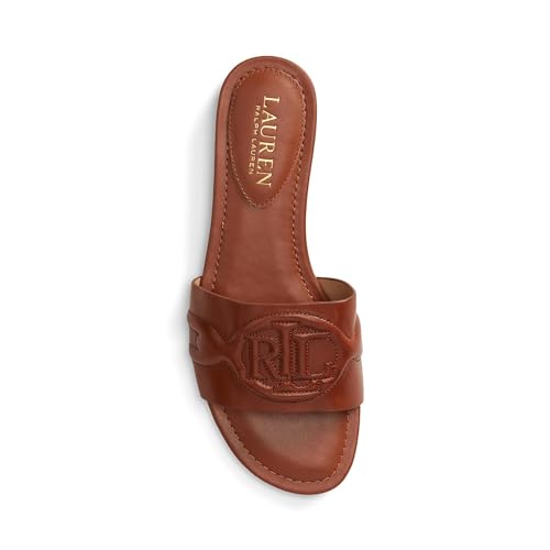 Image of Lauren Ralph Lauren Women's Alegra III Leather Slide Sandal