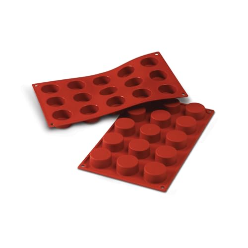 Silikomart | SF027 Molde de Silicona para Monoporciones Petit-Fours, Antiadherente, 15 Pasteles, Pack de 1 Molde para Tartas, Ø 40 h 20 mm, Made in Italy