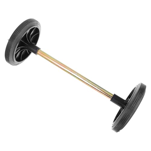 Roue de poubelle en caoutchouc lot de 2 set complet avec axe de 48 cm pour grand conteneur extérieur