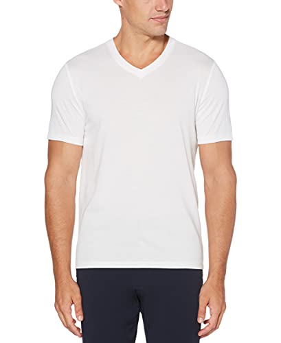 Perry Ellis Men's Core V-Neck Pima Cotton T-shirt with Soft, Stretch Fabric, Bright White, XX-Large