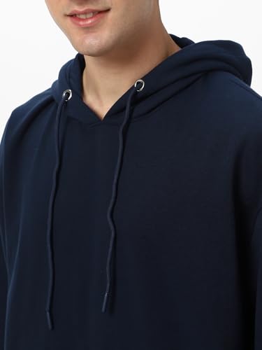 Image of Urbano Fashion Men's Cotton Solid Oversized Hooded Neck Sweatshirt