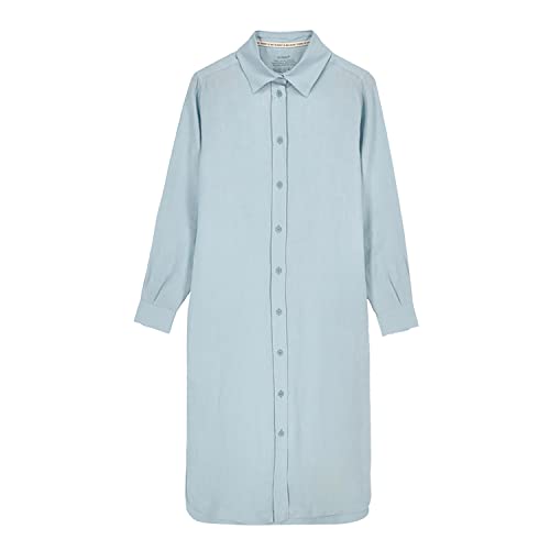 ECOALF - Vestido Mujer Bulweralf, de Poliéster Solotex, con Cuello Redondo, Vestido de Manga Francesa, Transpirable y Cómodo, Vestido Largo, Long Dress, Talla M, Color Menta