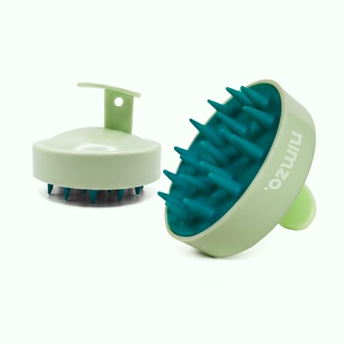 Image of Nimzo Silicone Scalp Massager Shampoo Brush | Hair Massager for Hair Growth, Dandruff Removal, Blood Circulation | Exfoliate (Green & Teal)