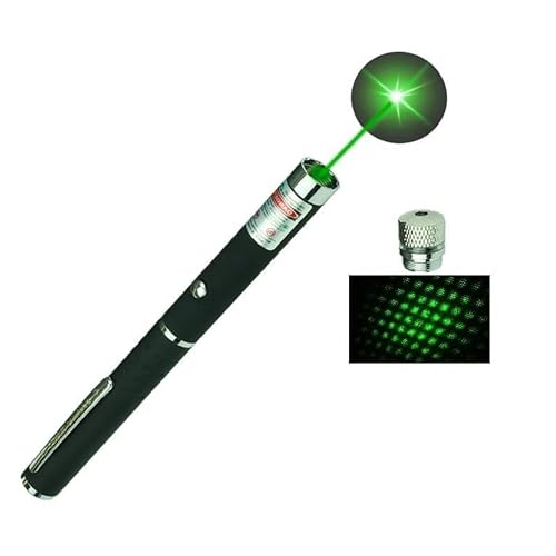 Image of URBAN THREADS Green Multipurpose Laser Light Disco Pointer Pen Beam with Adjustable Antenna Cap to Change Project Design for Presentation Pointer Green