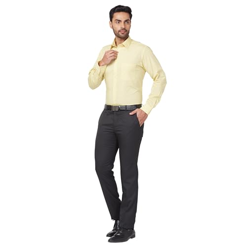 Image of Raymond Men Mid Rise Slim Fit Stripe Pattern Poly Viscose Blend Flat Front Formal Trouser