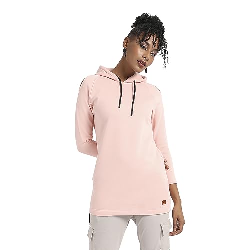 Image of PINACOLADA Women's Colorblock Sweatshirt with Ribbed Hem for Casual Wear | Low-High Neck | Long Sleeve | Button Closure | Cotton Sweatshirt Crafted with Comfort Fit for Everyday Wear