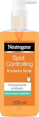 Neutrogena Spot Controlling Limpiador Facial  1 x 200 ml   gel limpiador facial con ácido salicílico para piel propensa al acné  jabón facial para los granos persistentes